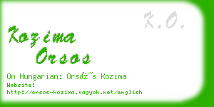 kozima orsos business card